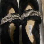 Jimmy Choo Krista Crystal Mary Jane Faux Fur Flat Size 40 Photo 5