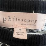 Philosophy  Republic Black White Diamond Argyle Knit Sweater 3/4 Sleeve Size Med Photo 6