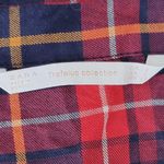 ZARA Red Navy Plaid Tunic Shirt Long Sleeve Button Up Trafaluc Collection Photo 5