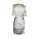 Alice + Olivia NWT  Women’s Delora Silver Metallic Ruched Mini Dress Photo 5