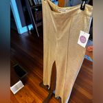 Jealous Tomato  Faux Leather Gold wide leg Pant sz l 8/10 Photo 7