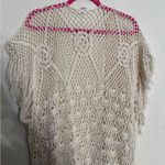 Somedays Lovin Cream Crochet fringe Kimono Cardigan size small Photo 5