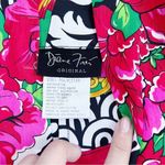 Diane Freis • vintage blouse colorful zebra floral tie neck beaded fringe Pink Size XL Photo 2