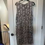 Christopher & Banks Christopher &‎ Banks Black White Floral Blouson Sleeveless Dress Zip Back 1X Photo 3