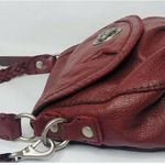 Lucky Brand Burgundy Red Leather Braided Strap Flap Purse Handbag Heart Closure Photo 4