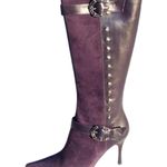 Donald Pliner Purple Suede and Leather Boot Shoe Embellished Studs $695 Sz 8 Photo 0