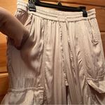 Aerie  satin cargo joggers in nude/ blush color size M Photo 8