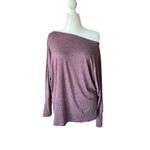 Poetsky Mauve Wide Neck Oversized Long Sleeve Stretch Top Women's Size 3XL Red Photo 1