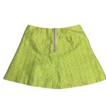 J.Crew  Factory  Women's Neon Green Jacquard Skirt Size 10 Photo 2
