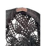 Free People  Knit Crochet Shawl Cape Wrap Gray Heather Boho Flower‎ Floral Scarf Photo 2