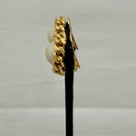 Christian Dior Signed Gold Tone Faux Iridescent Pearl Clip on Earrings Photo 2