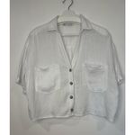 ZARA  Womens Minimalist Cotton Linen Cropped Top M Photo 1