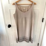 Eileen Fisher  Organic Linen Tank Dress with Sequined Hem. Size 14. Photo 3