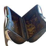 Vintage Durable Japanese Weaved Brown Bamboo & Leather Purse/Bag Latch Photo 2