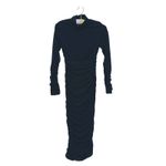 Ruched Long Sleeve Turtleneck Midi Dress Small Black Cocktail Evening Event Glam Photo 1