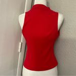 SheIn Red Sleeveless Ribbed Mock Turtleneck Tank L Corporate Siren Cherry Girl Photo 1