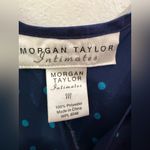 Morgan Taylor  intimates Blue‎ Polka Dot Satin Slip Nightgown Medium Photo 3