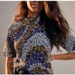 Anthropologie Maeve NEW Women's Multicolor Sequin Mockneck Top MSRP $138 Sz XS Photo 0