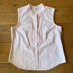 L.L.Bean  Wrinkle Resistant Button Up Sleeveless SZ MP Pintuck Pink Collarless Photo 0