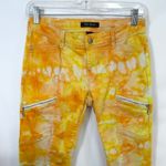 White House | Black Market  Size 2 Jeans Handmade Tie Dye Yellow Skinny Crop 235 Photo 2