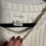 Jessica Simpson size large L white oversized polka dot sweater Photo 2