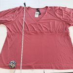 Torrid NWT  Berry Pink Studio Knit V Neck 3/4 Sleeve‎ Shirred Top Size 4X Photo 7