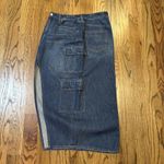 American Eagle Y2K Low-Rise Maxi Jean Skirt Sz 8 Medium Wash Grunge Denim Photo 3