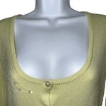 Anthropologie TULLE Gorgeous Mint Green Sequin Beaded Cardigan EUC Size Medium Photo 2