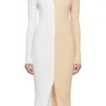 STAUD Women's Shoko Beige Ivory Rib Knit Sweater Dress Size XS NEW NWOT Tan Photo 0
