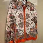 Rachel Zoe  Orange Multicolor Paisley Button Up Dress Top Photo 2