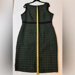 Evan Picone Black Label Sheath Dress Size 16 Green Black Geometric Office Work Photo 6