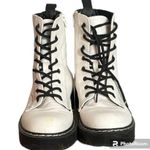Sincerely Jules  White Leather Harley Lug Combat Boots Size 10 Photo 4