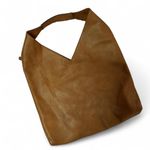 Steve Madden Hobo Bag Brown Faux Leather Shoulder Bag Zip Pocket Photo 1