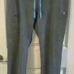 FIGS  Technical collection cargo Scrub Pants Graphite Gray Size Medium teal tie Photo 0