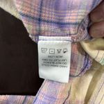 White Birch  Black Label Women's Faded Pastel Short Sleeve Flannel, Fringe Size S Photo 6