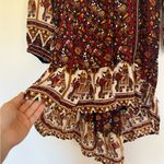 Raga  Asymmetrical Dress in Rich Brown and Cream Photo 2