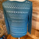 Aeropostale Women's Eyelet Long Sleeve Blue Blouse Size M Casual Photo 1