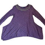 Max edition  Purple Shark Bite Long Sleeve Embellished Neck Small Photo 0