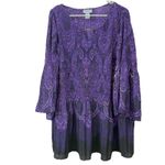 Catherines Purple Affinity Chain Pleated Georgette 3/4 Sleeve Blouse Size 4X Photo 2