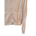 Refuge Hoodie Jacket Womens M Pink Velour Velvet Full Zip Rinestone LOVE New NWT Photo 4