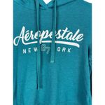 Aeropostale New York 87 Cropped Teal Blue Hooded Pullover Sweatshirt S Photo 3