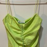 ZARA  neon green ruched tank top Photo 0