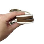 Tory Burch Metallic Gold Cream Fringe Miller Logo Sandals Flip Flops Size 8 Photo 6