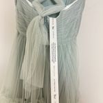 DESSY COLLECTION Tiered Tulle Evening Dress in Willow Size US 2 Blue Photo 7