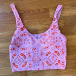 Offline by Aerie Pink Orange Paisley Print Cropped Tank Top Bra Athletic Size M Size M Photo 0