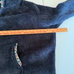 Natural Life  Cozy Fuzzy Poncho Hoodie One Size Blue‎ Aztec Trim Fringed Cozy Photo 7