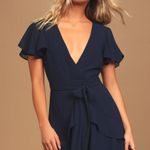 Lulus Navy Ruffled Mini Dress Photo 1