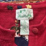 Vintage Grandma Knit Cardigan Sweater Women’s Small Red Angels 90s Photo 5