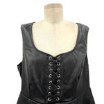 Torrid  Black Faux Leather Lace-Up Peplum Top Plus Size‎ 1X Photo 3