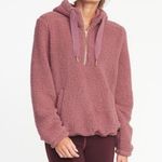 Old Navy half zip womens sherpa purple hooded sz Medium Photo 0